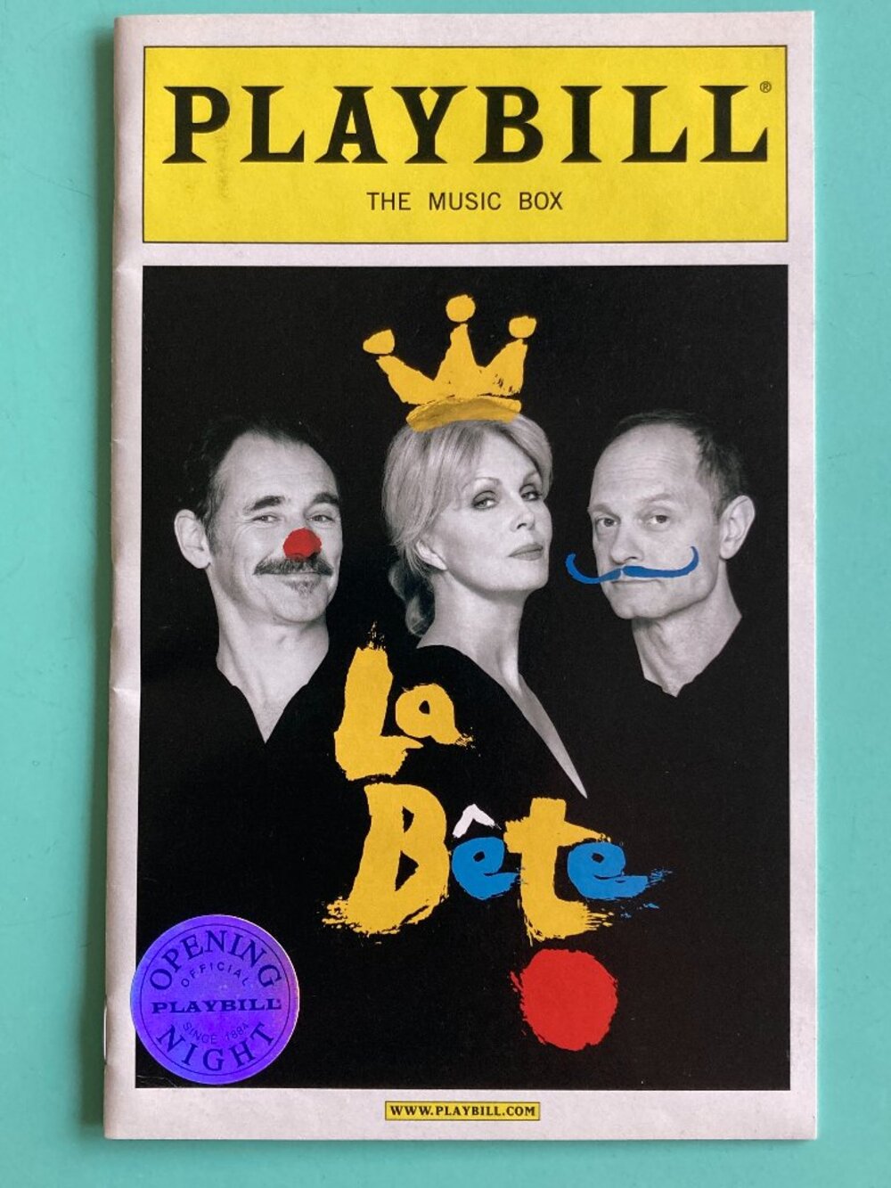 Silver Seal Opening Night La Bete Playbill Joanna Lumley Mark Rylance Oct 2010